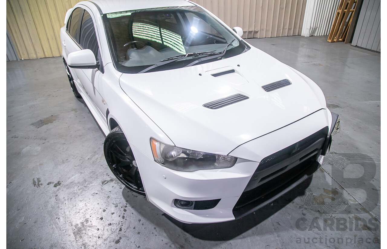 8/2010 Mitsubishi Lancer Ralliart (AWD) CJ MY10 4d Sedan White Turbo 2.0L