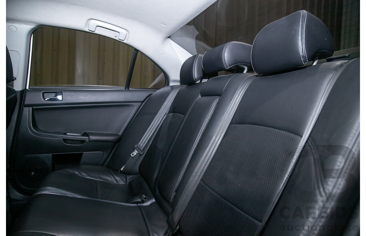 8/2010 Mitsubishi Lancer Ralliart (AWD) CJ MY10 4d Sedan White Turbo 2.0L