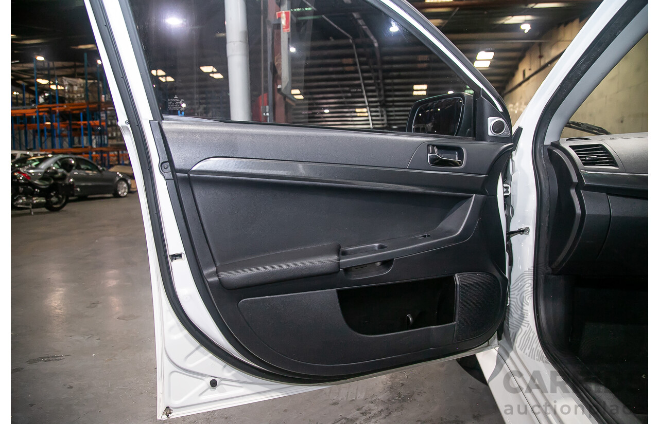 8/2010 Mitsubishi Lancer Ralliart (AWD) CJ MY10 4d Sedan White Turbo 2.0L