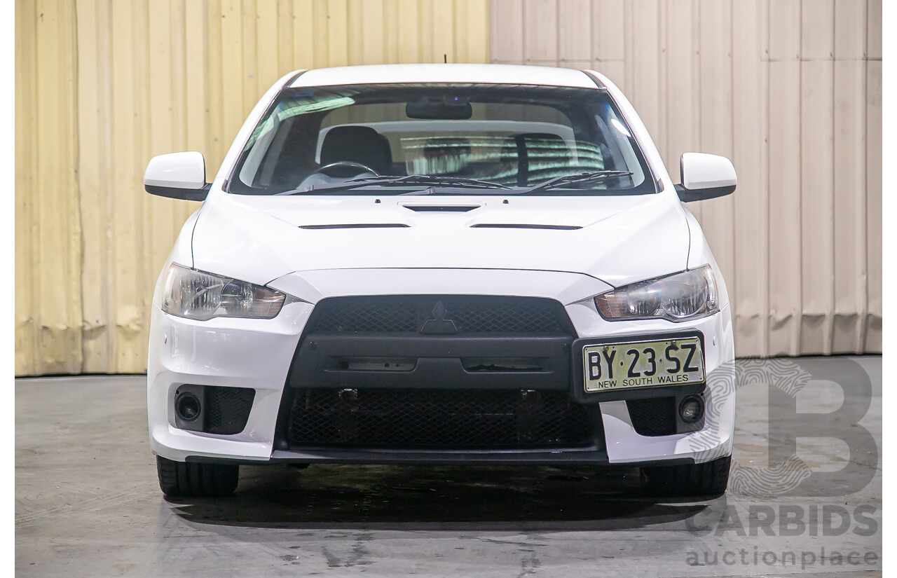 8/2010 Mitsubishi Lancer Ralliart (AWD) CJ MY10 4d Sedan White Turbo 2.0L