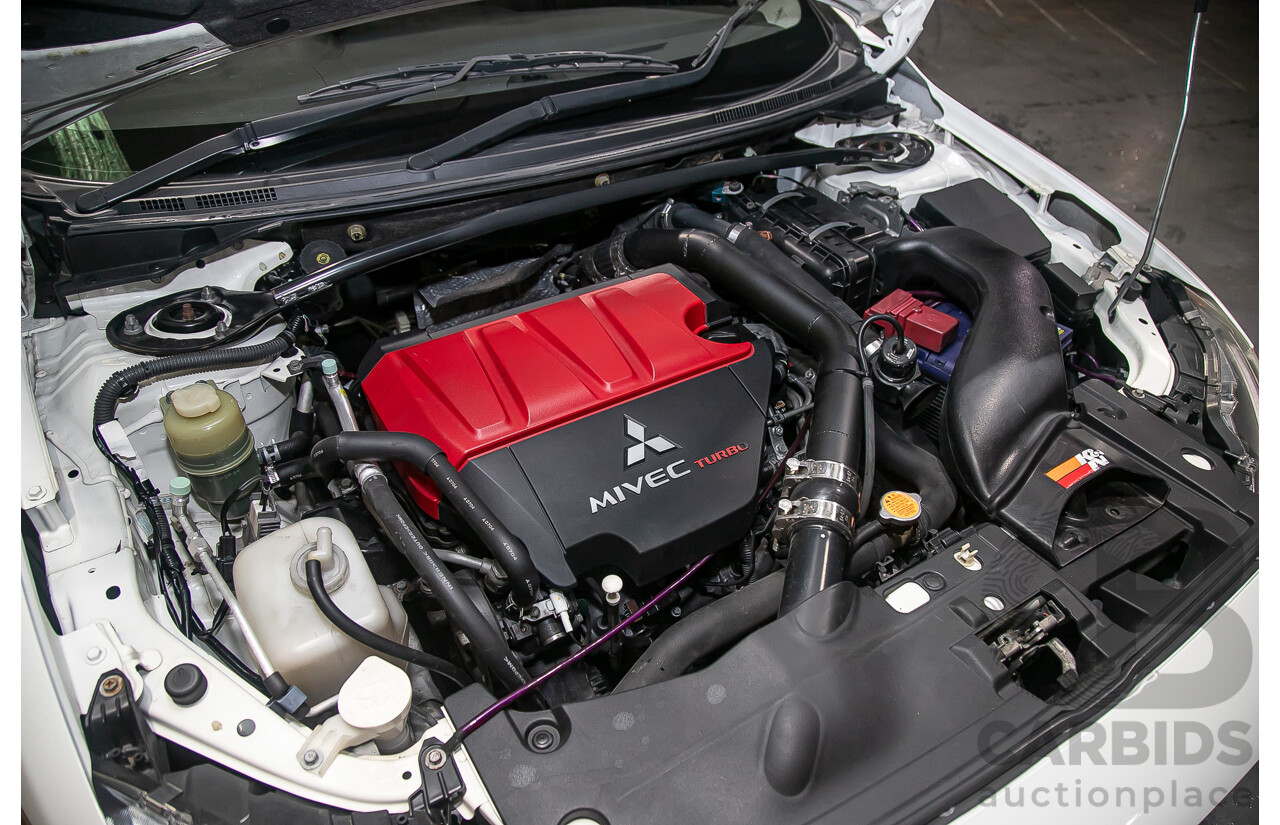 8/2010 Mitsubishi Lancer Ralliart (AWD) CJ MY10 4d Sedan White Turbo 2.0L