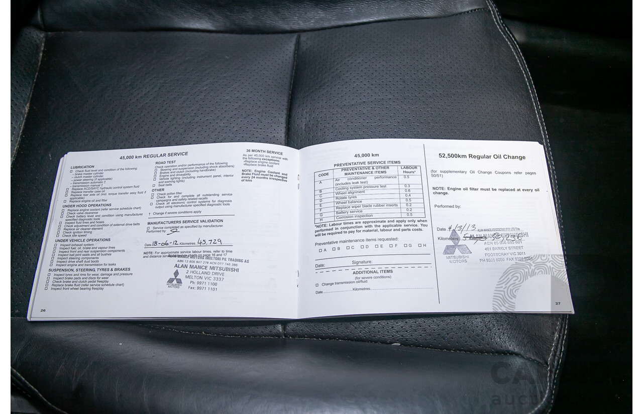 8/2010 Mitsubishi Lancer Ralliart (AWD) CJ MY10 4d Sedan White Turbo 2.0L