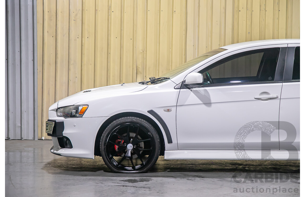 8/2010 Mitsubishi Lancer Ralliart (AWD) CJ MY10 4d Sedan White Turbo 2.0L