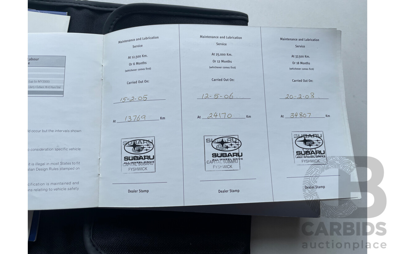 11/03 Subaru Outback 3.0R AWD MY04 4D Wagon Silver 3.0L