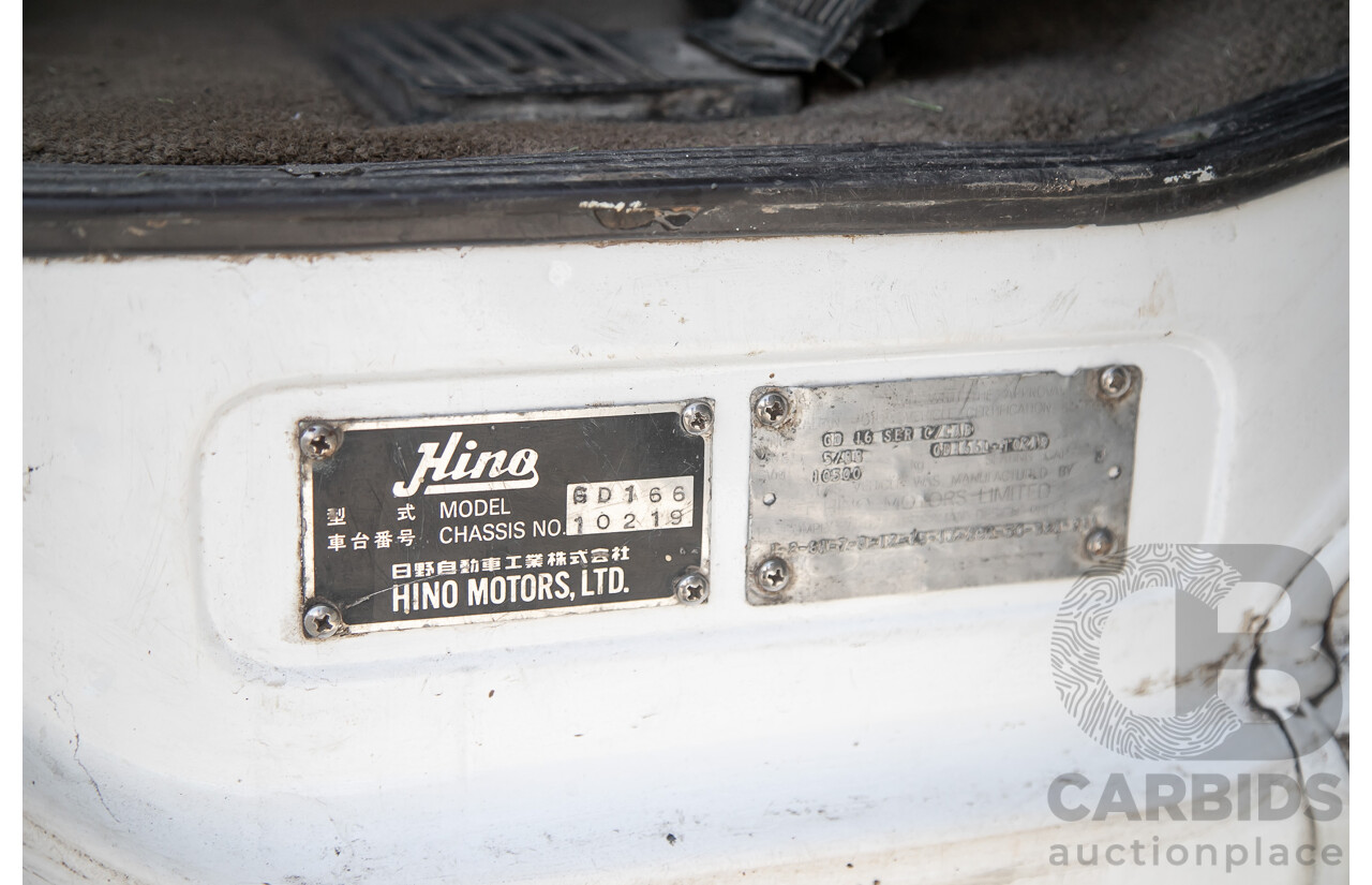 05/1988 Hino GD 166L Tray Back 2d Cab Chassis Truck White Diesel 6.0L