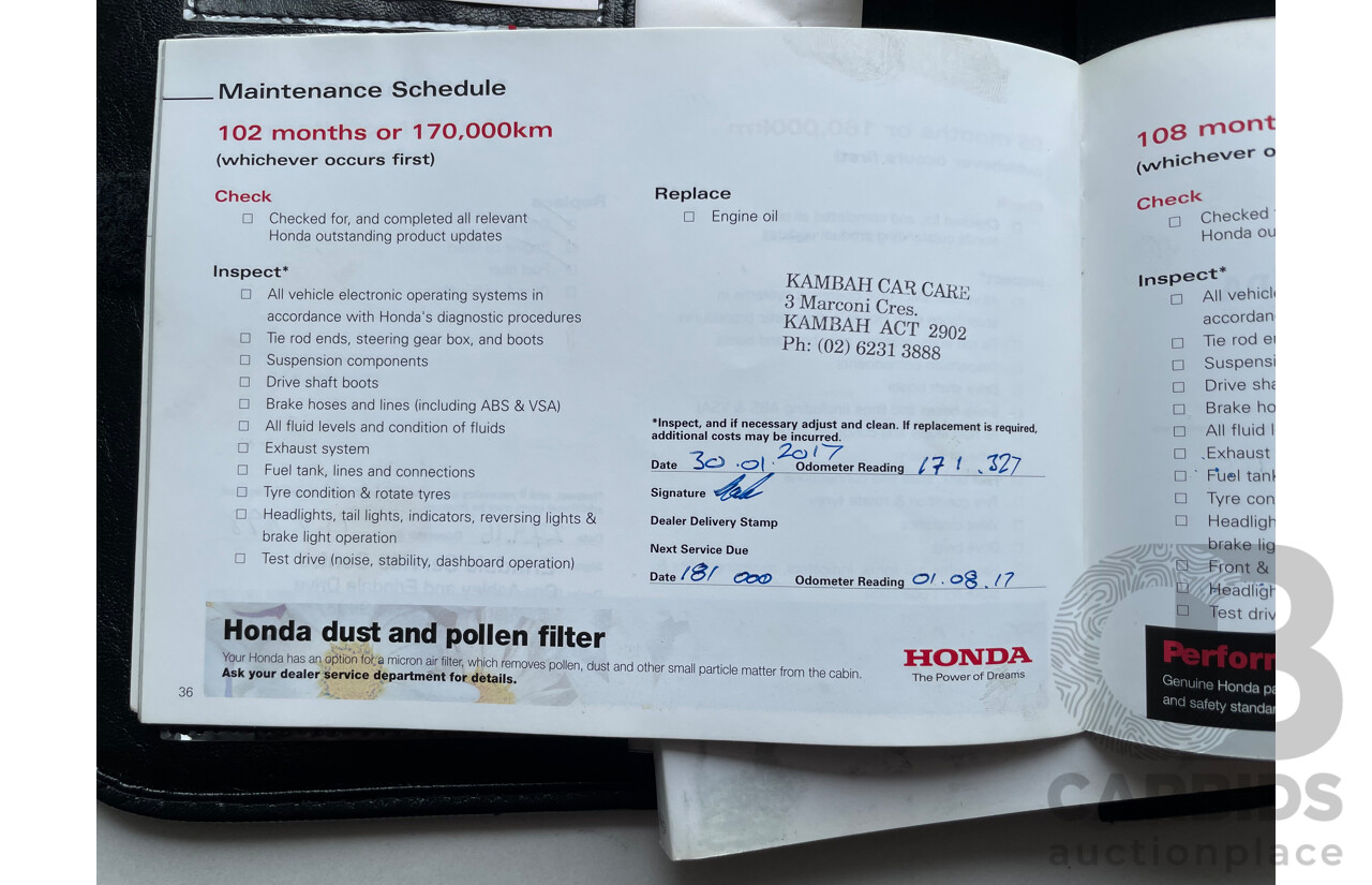 8/2009 Honda Odyssey Luxury RB 4d Wagon Purple 2.4L