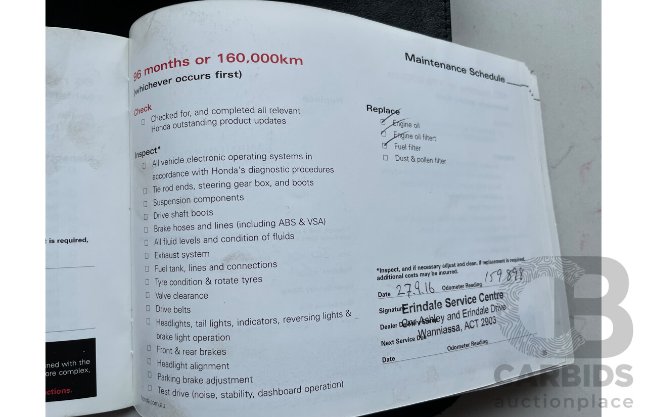 8/2009 Honda Odyssey Luxury RB 4d Wagon Purple 2.4L