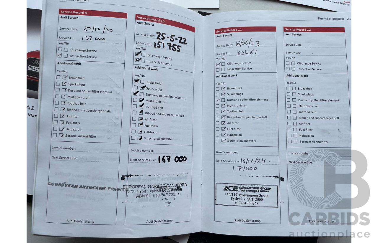 4/2012 Audi A1 1.4 TFSI Ambition 8X MY12 3d Hatchback White 1.4L