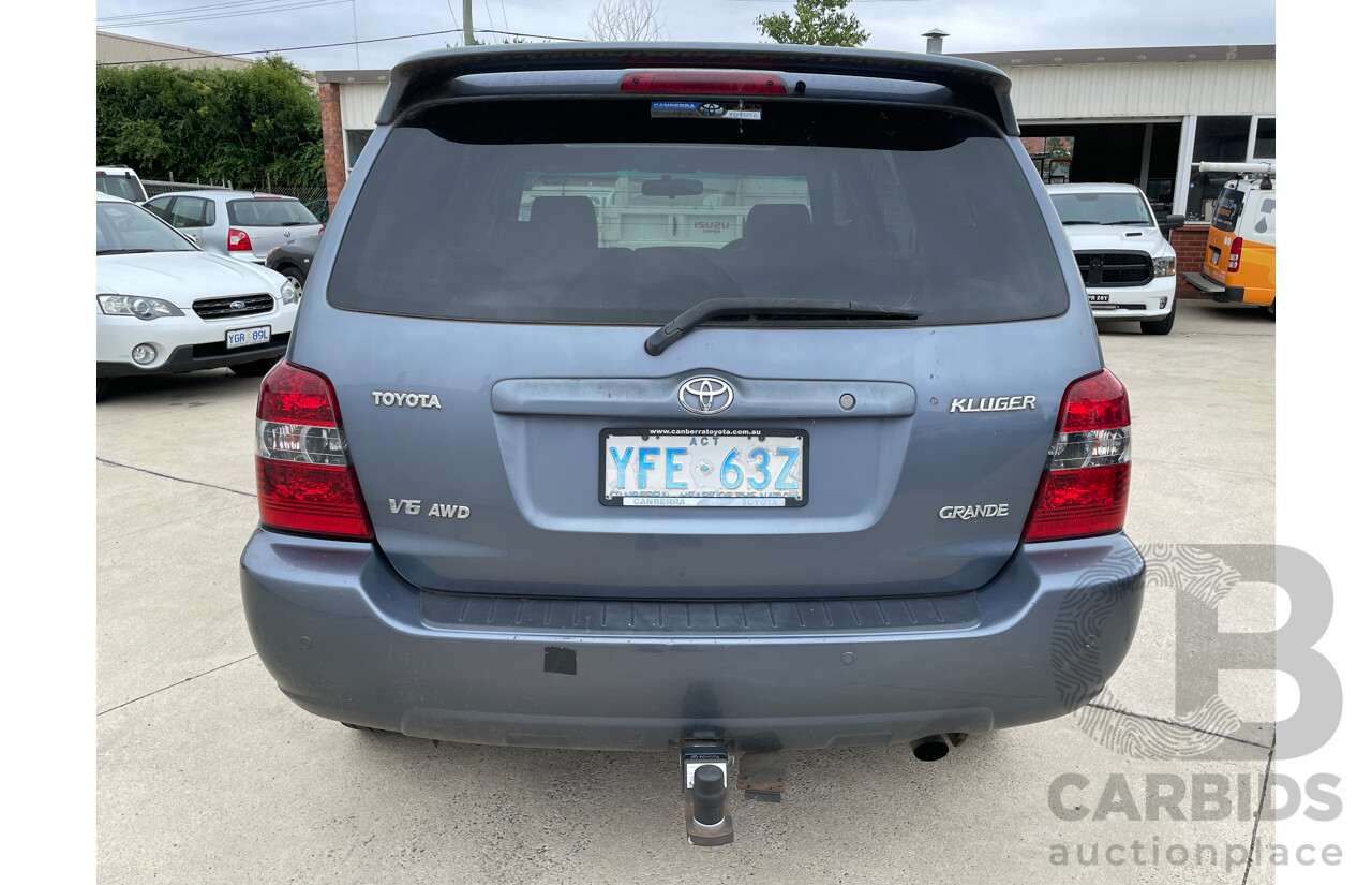 4/2004 Toyota Kluger Grande (4x4) MCU28R 4d Wagon Blue 3.3L