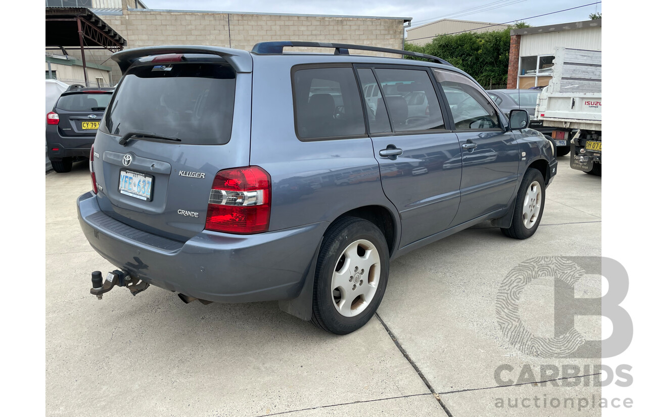 4/2004 Toyota Kluger Grande (4x4) MCU28R 4d Wagon Blue 3.3L