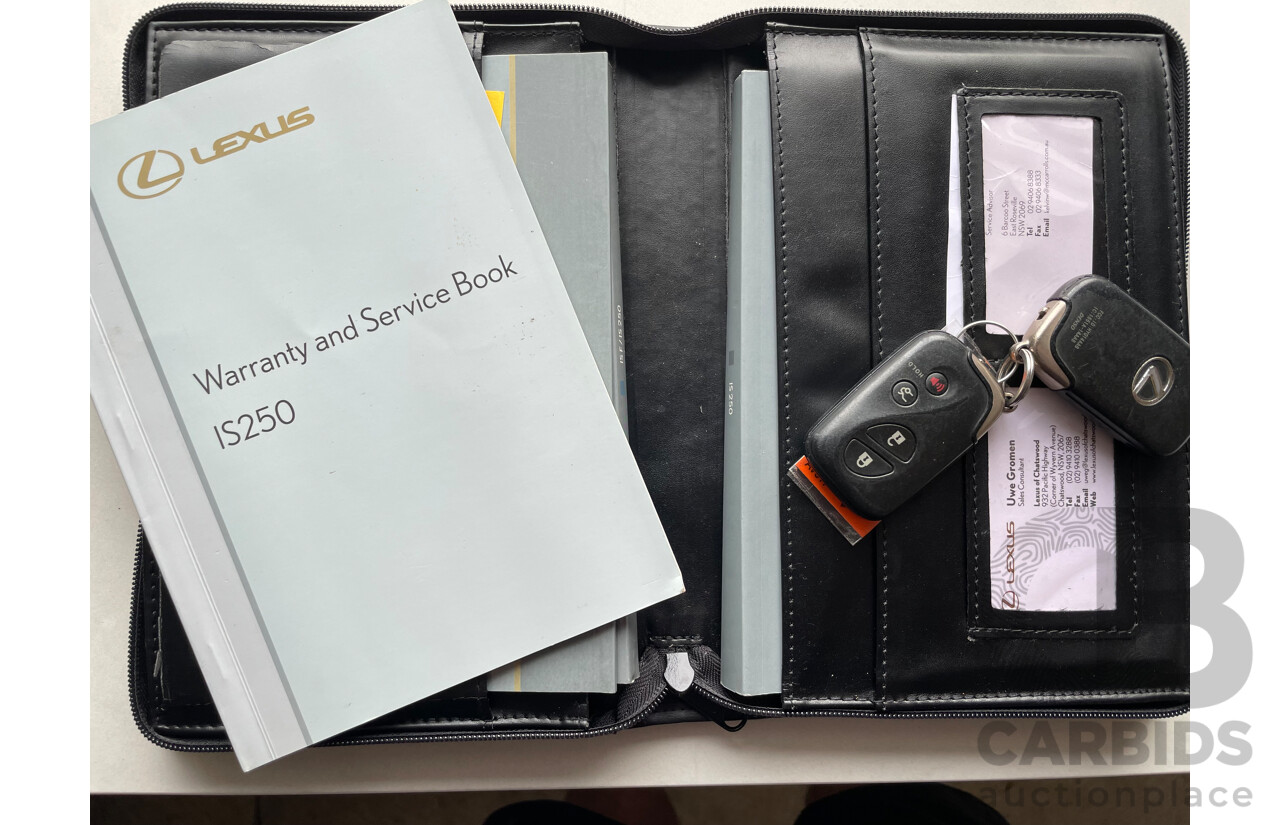 7/2009 Lexus IS250 Prestige GSE20R 09 UPGRADE 4d Sedan Black 2.5L