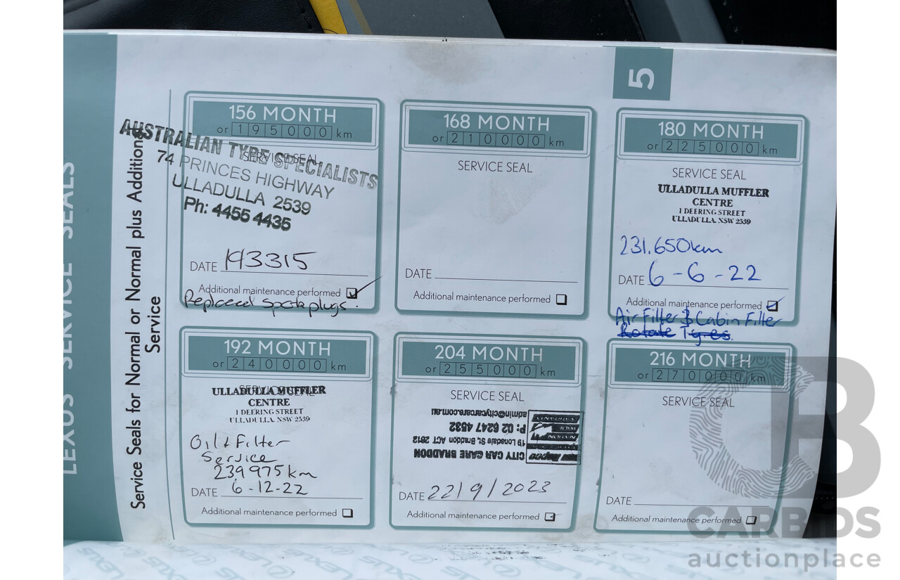 7/2009 Lexus IS250 Prestige GSE20R 09 UPGRADE 4d Sedan Black 2.5L