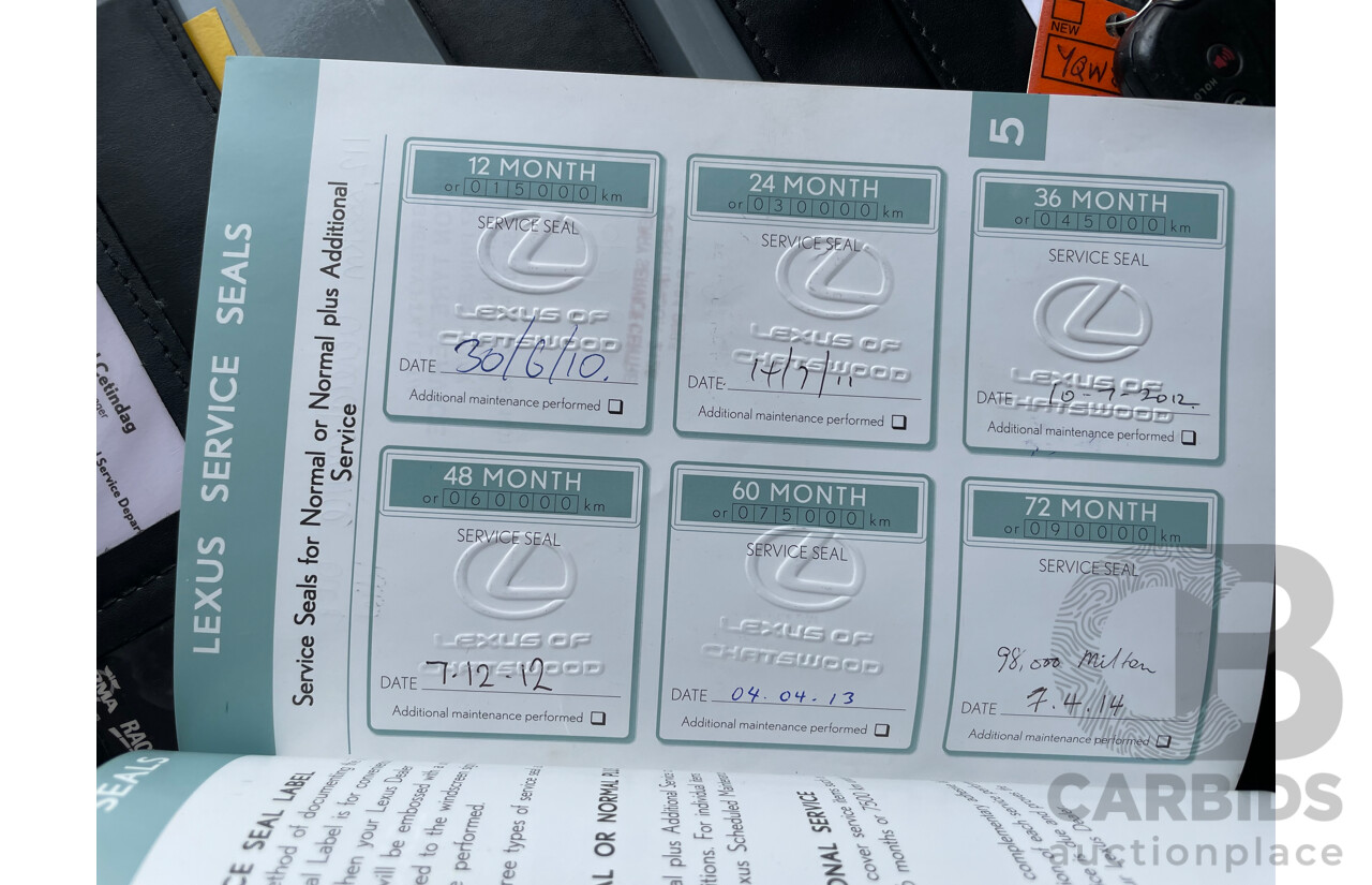 7/2009 Lexus IS250 Prestige GSE20R 09 UPGRADE 4d Sedan Black 2.5L