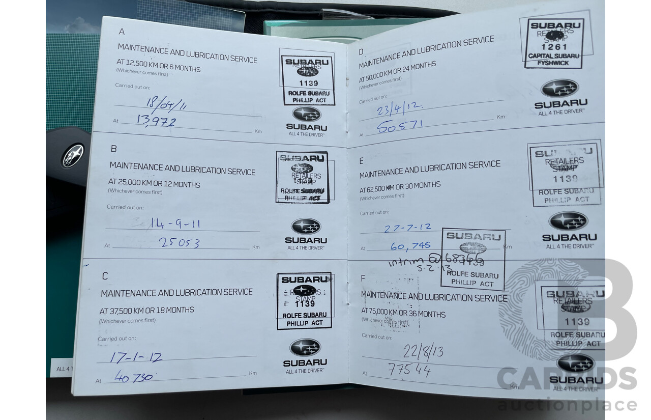 9/2010 Subaru Forester X (satnav) MY10 4d Wagon Blue 2.5L