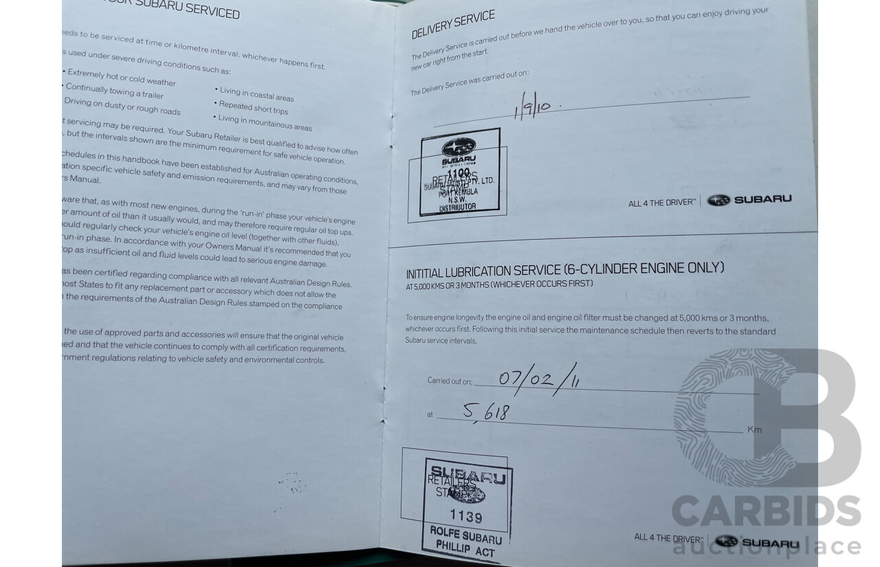 9/2010 Subaru Forester X (satnav) MY10 4d Wagon Blue 2.5L