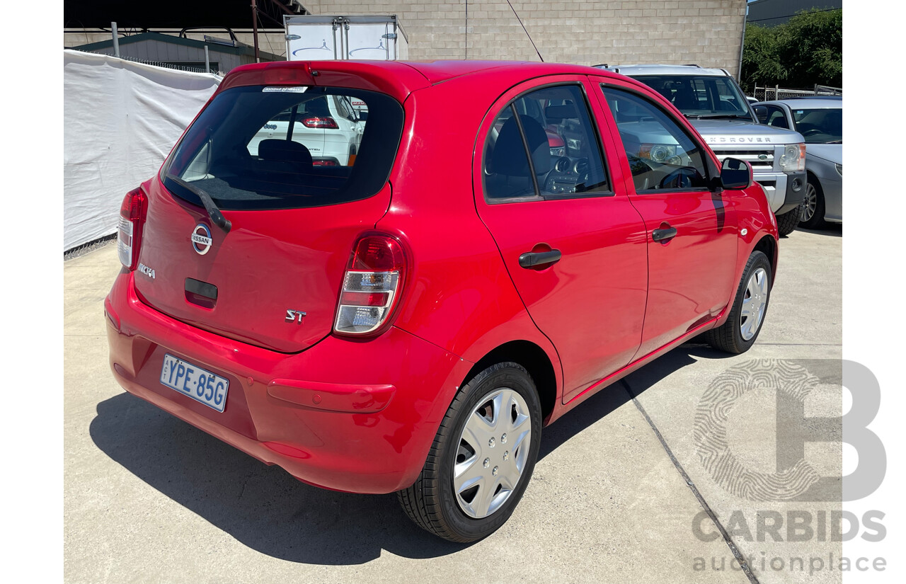 5/2012 Nissan Micra ST K13 5d Hatchback Red 1.2L