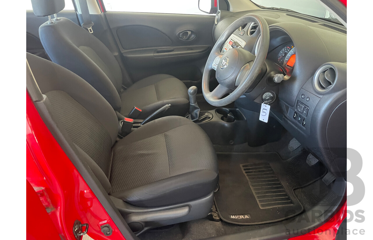 5/2012 Nissan Micra ST K13 5d Hatchback Red 1.2L