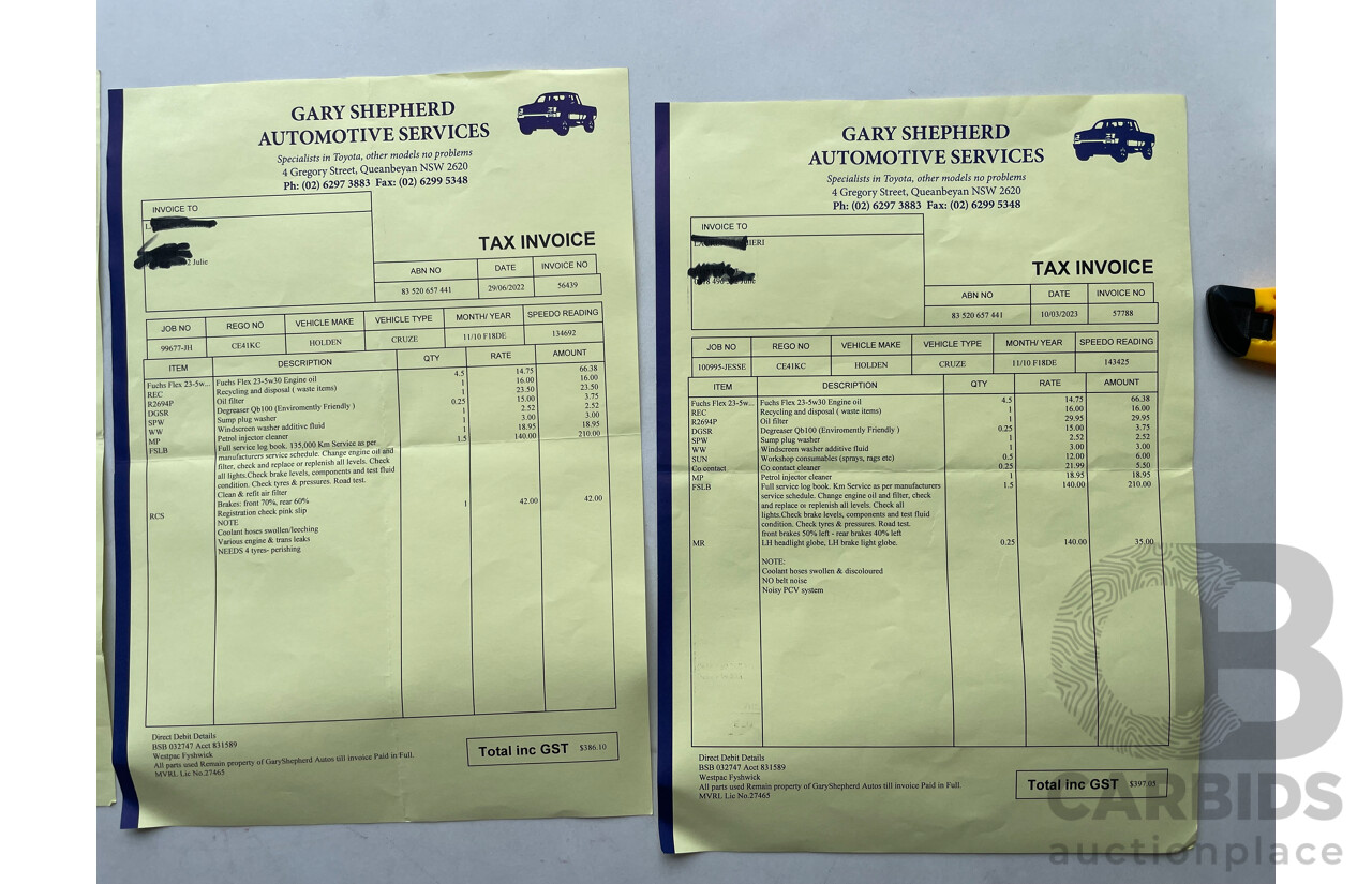 11/2010 Holden Cruze CD FWD JG 4D Sedan Silver 1.8L