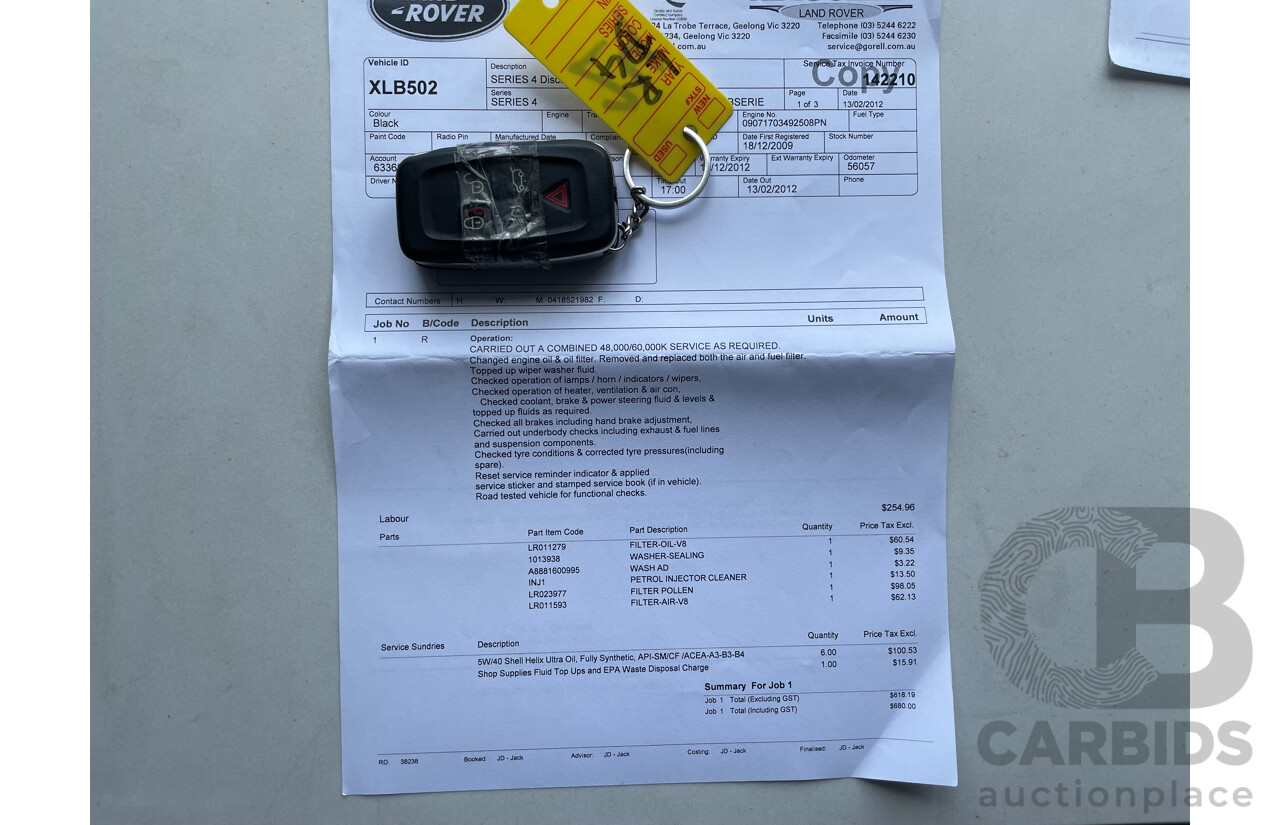 12/09 Land Rover Discovery 4 5.0 V8 4x4 MY10 4D Wagon Black 5.0L