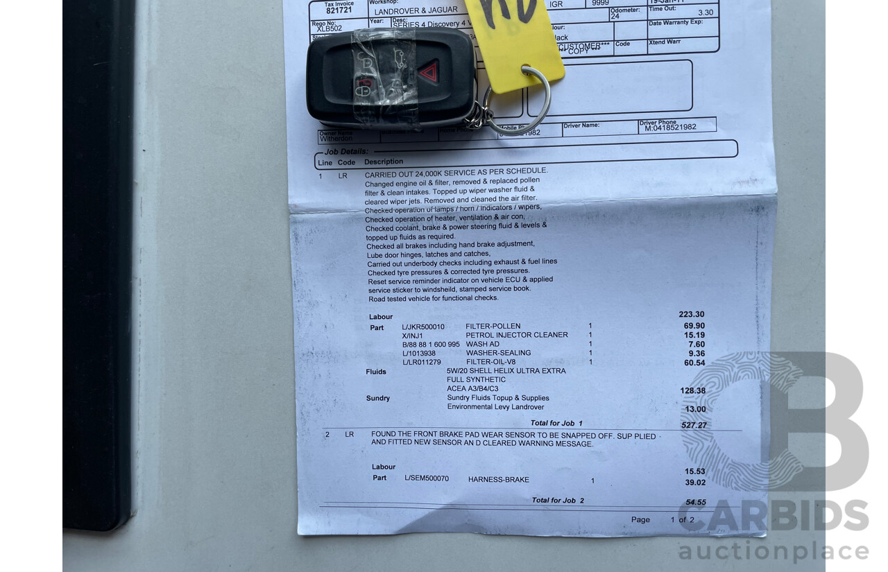 12/09 Land Rover Discovery 4 5.0 V8 4x4 MY10 4D Wagon Black 5.0L