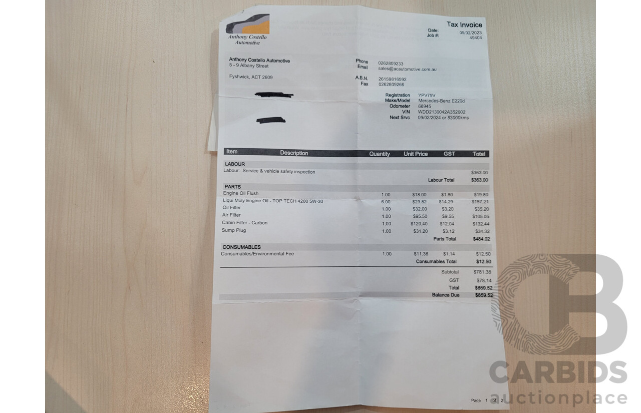 11/2017 Mercedes-Benz E220d RWD 213 4d Sedan Polar White 2.0L