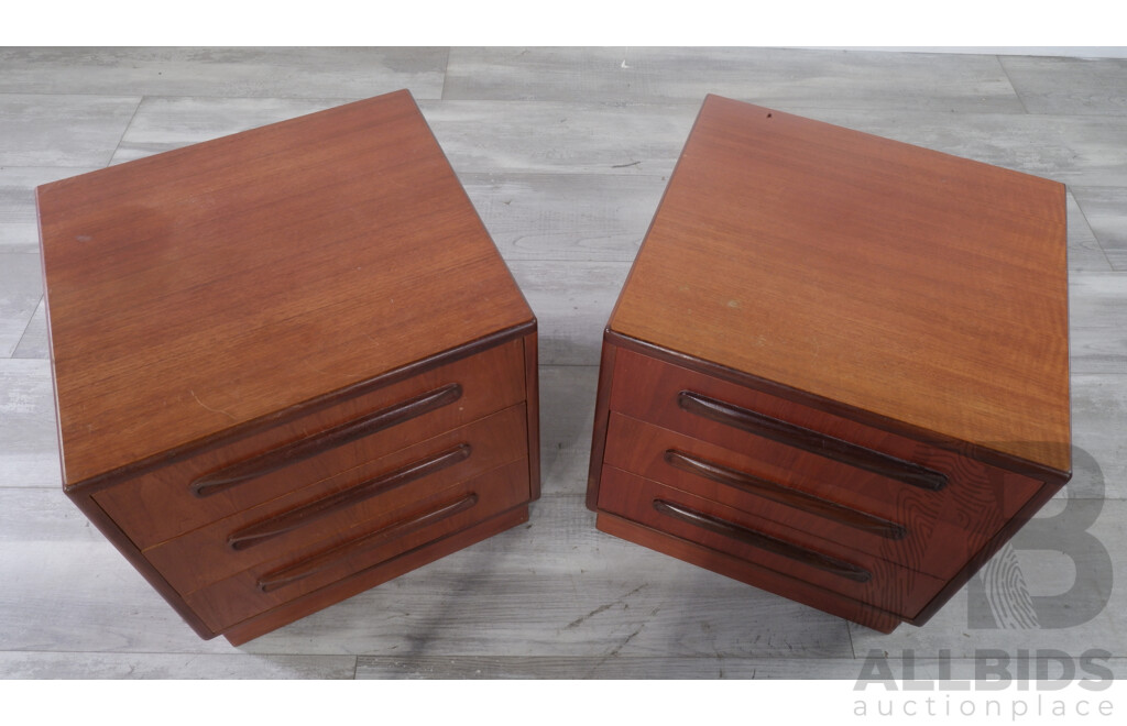 Mid Century Pair of G-Plan 'Fresco' Bedside Chest of Drawers