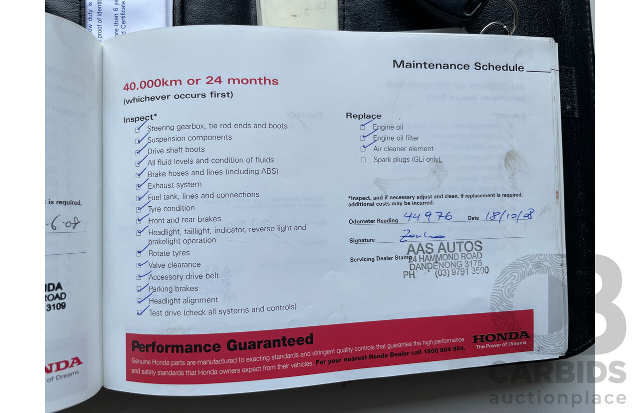 9/2006 Honda Jazz GLi MY06 5d Hatchback Black 1.3L