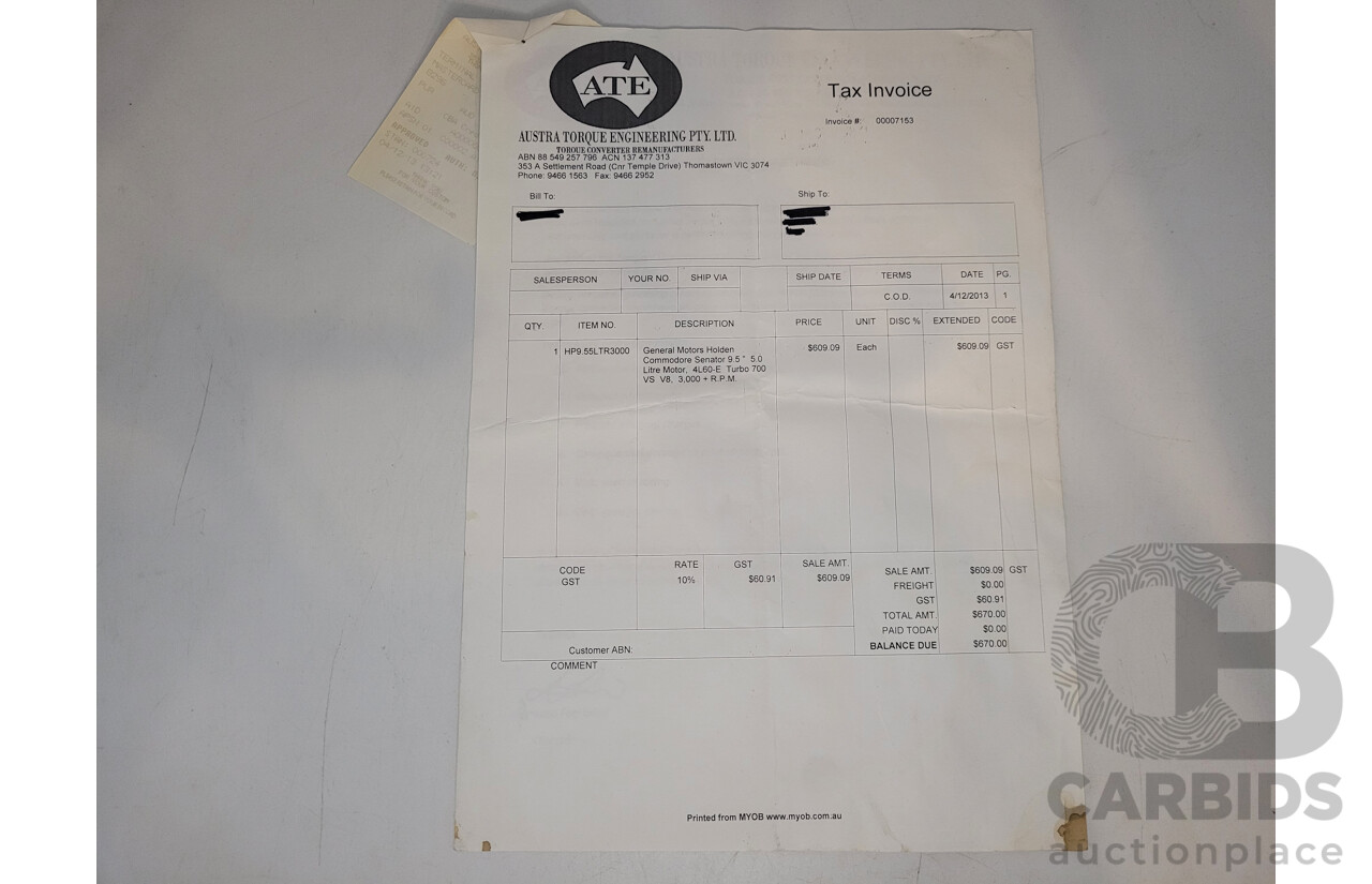 06/1995 Holden HSV VS Senator 215i Build #121 4d Sedan Panther Mica Black V8 LS1 5.7L - Modified