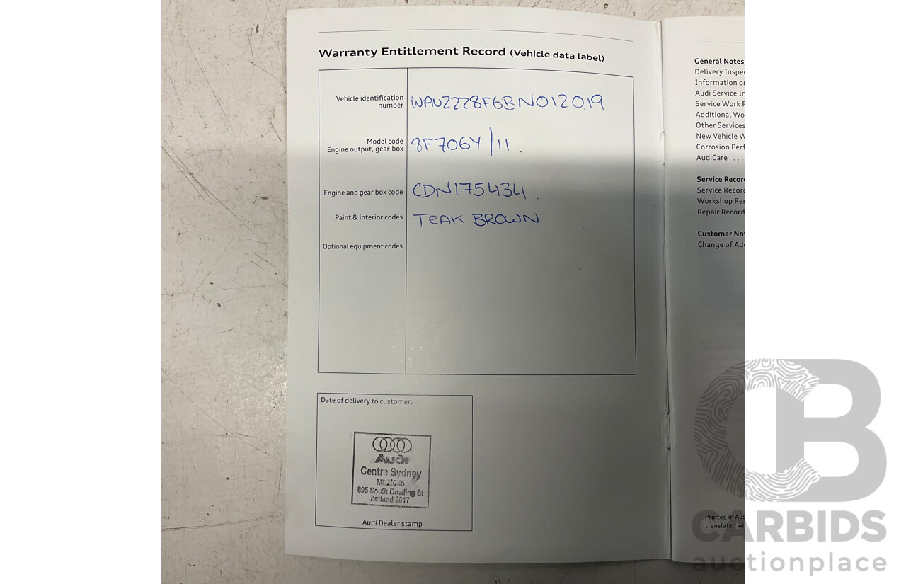 8/2011 Audi A5 2.0 TFSI Quattro (AWD) 8T MY11 2d Cabriolet Metallic Brown Turbo 2.0L