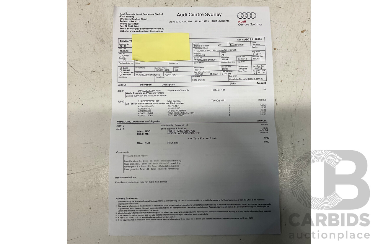 8/2011 Audi A5 2.0 TFSI Quattro (AWD) 8T MY11 2d Cabriolet Metallic Brown Turbo 2.0L