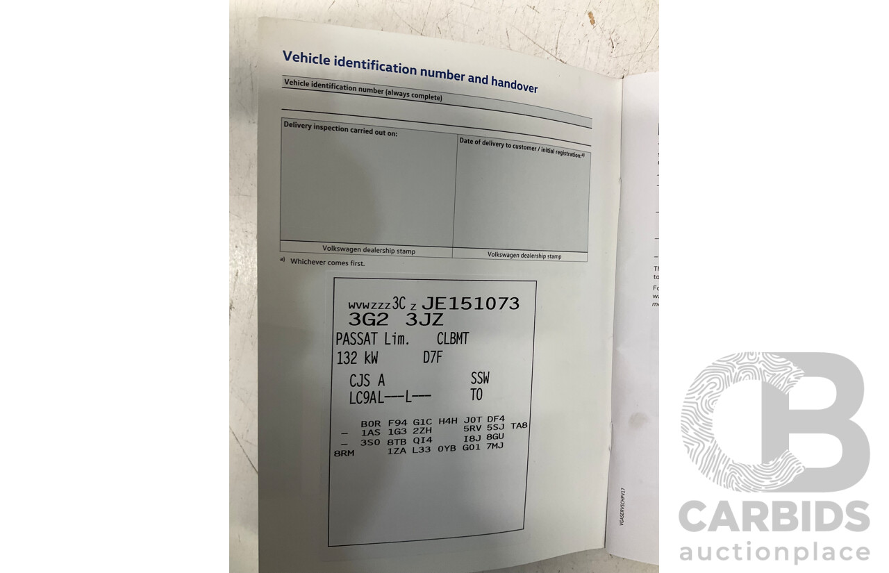 4/2018 Volkswagen Passat 132 TSI Comfortline 3C 4d Sedan White Turbo 1.8L