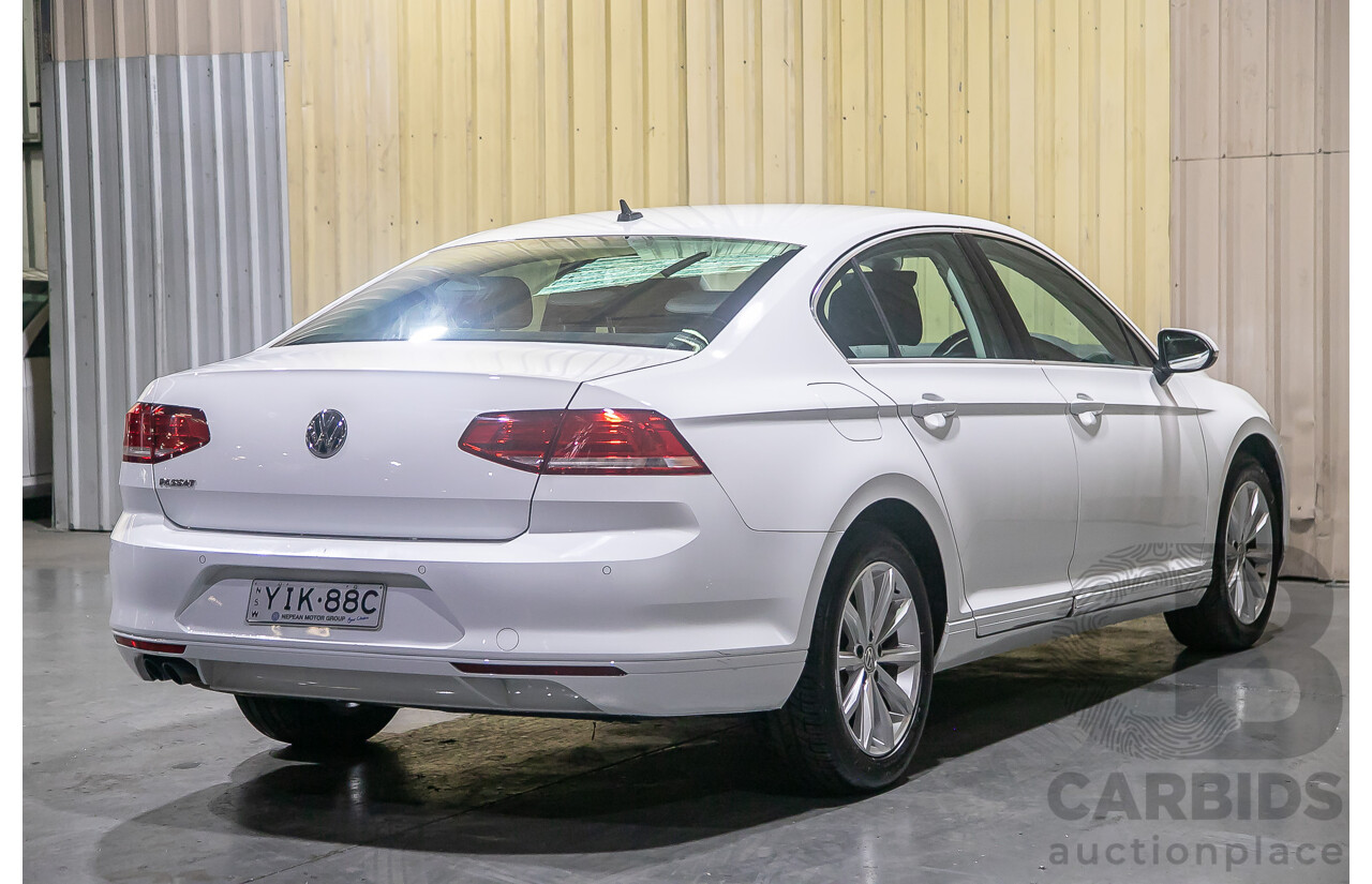 4/2018 Volkswagen Passat 132 TSI Comfortline 3C 4d Sedan White Turbo 1.8L