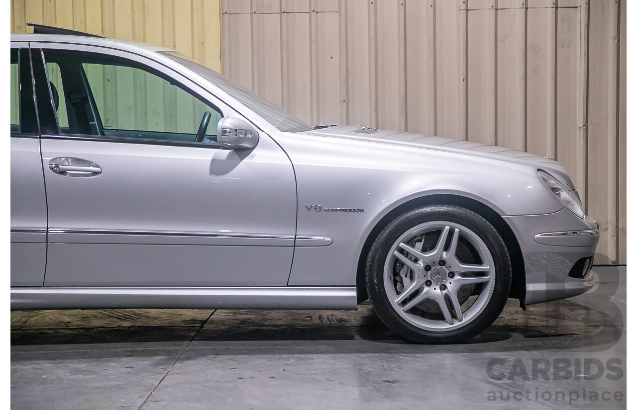 10/2004 Mercedes Benz E55 AMG W211 4d Sedan Brilliant Silver Metallic Supercharged V8 5.4L