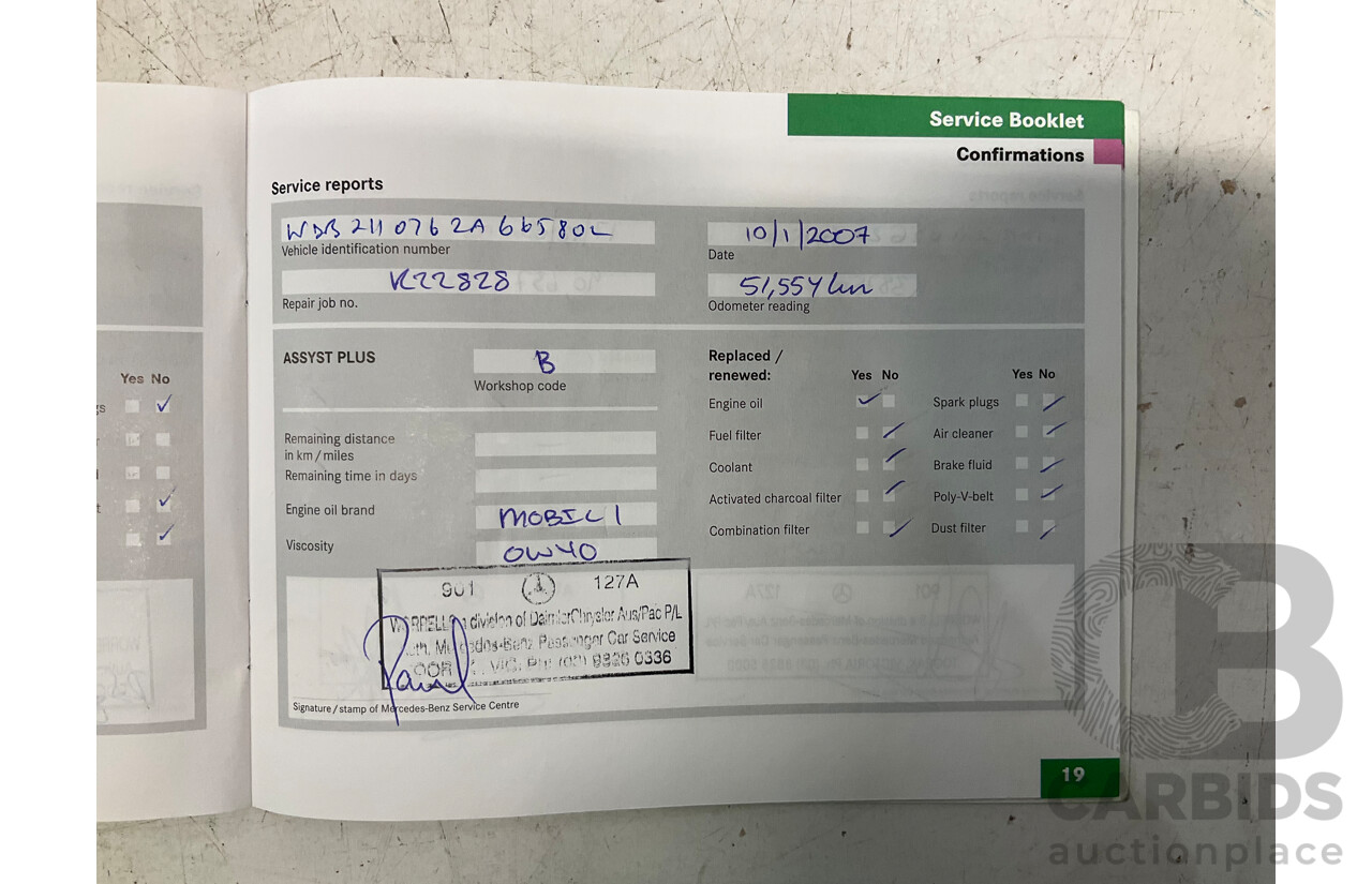 10/2004 Mercedes Benz E55 AMG W211 4d Sedan Brilliant Silver Metallic Supercharged V8 5.4L