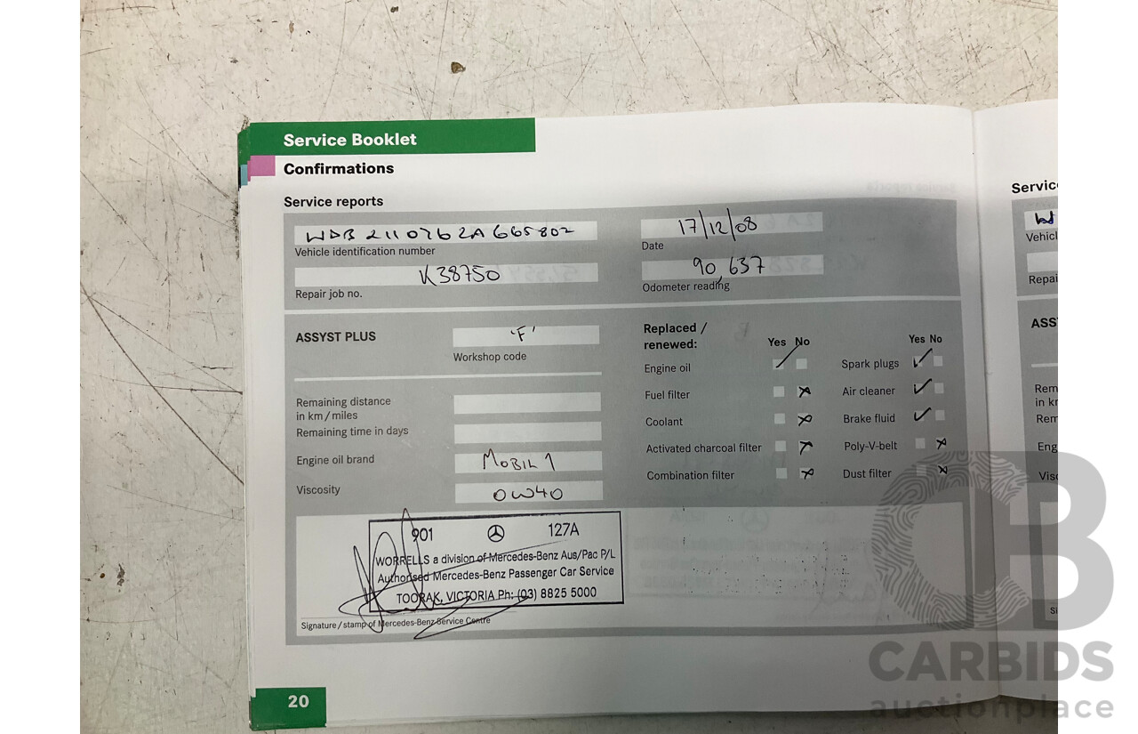 10/2004 Mercedes Benz E55 AMG W211 4d Sedan Brilliant Silver Metallic Supercharged V8 5.4L