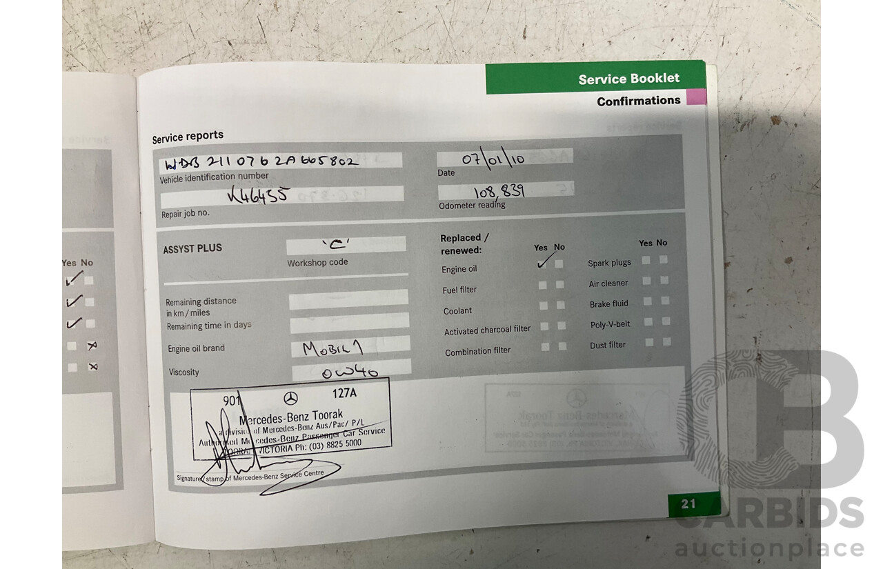 10/2004 Mercedes Benz E55 AMG W211 4d Sedan Brilliant Silver Metallic Supercharged V8 5.4L