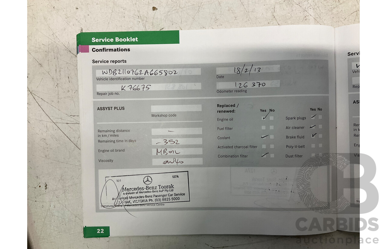 10/2004 Mercedes Benz E55 AMG W211 4d Sedan Brilliant Silver Metallic Supercharged V8 5.4L