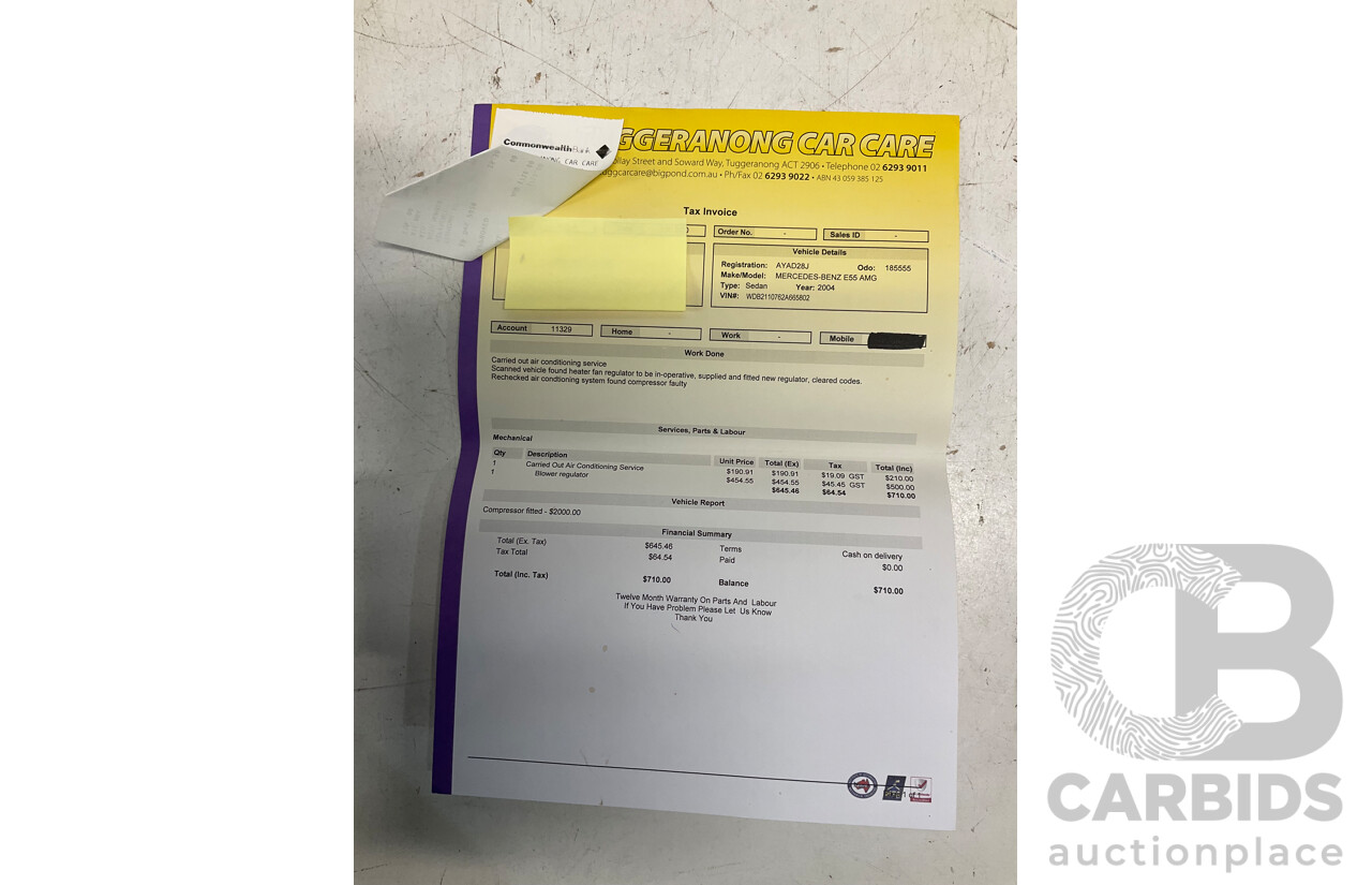 10/2004 Mercedes Benz E55 AMG W211 4d Sedan Brilliant Silver Metallic Supercharged V8 5.4L