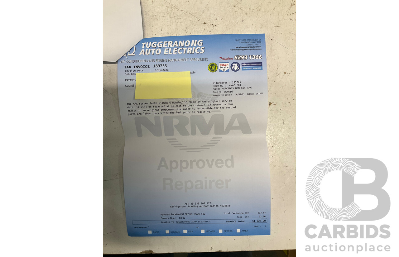 10/2004 Mercedes Benz E55 AMG W211 4d Sedan Brilliant Silver Metallic Supercharged V8 5.4L