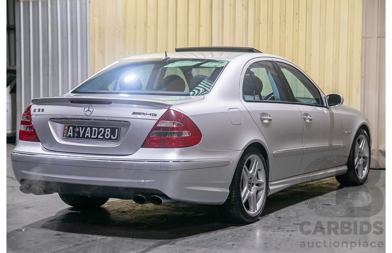 10/2004 Mercedes Benz E55 AMG W211 4d Sedan Brilliant Silver Metallic Supercharged V8 5.4L