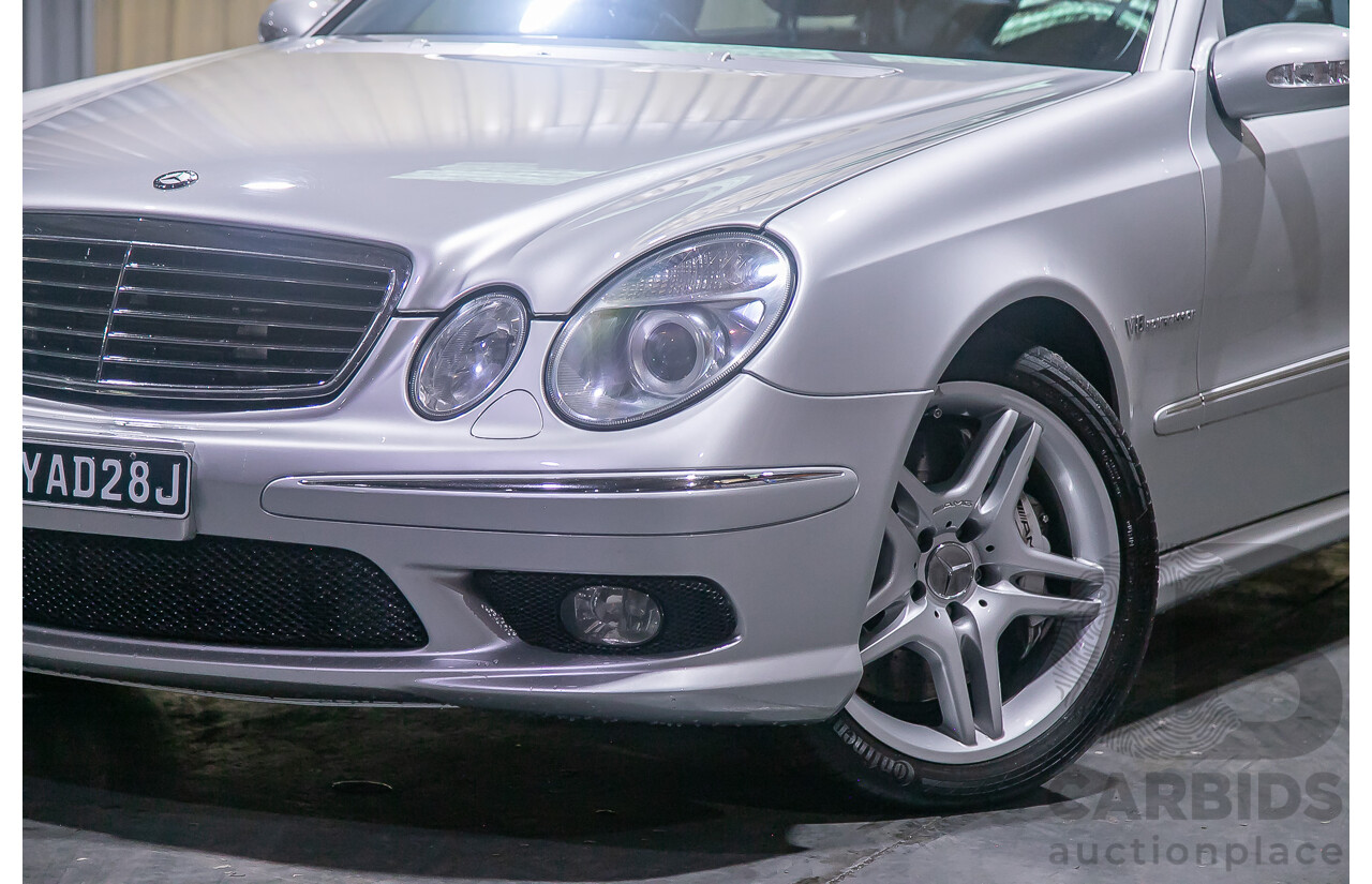 10/2004 Mercedes Benz E55 AMG W211 4d Sedan Brilliant Silver Metallic Supercharged V8 5.4L