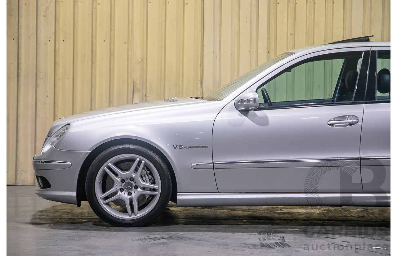 10/2004 Mercedes Benz E55 AMG W211 4d Sedan Brilliant Silver Metallic Supercharged V8 5.4L