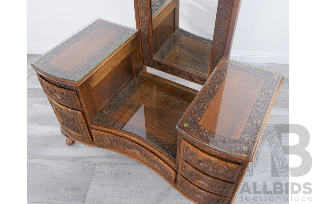 Anglo-Indian Carved Dressing Table