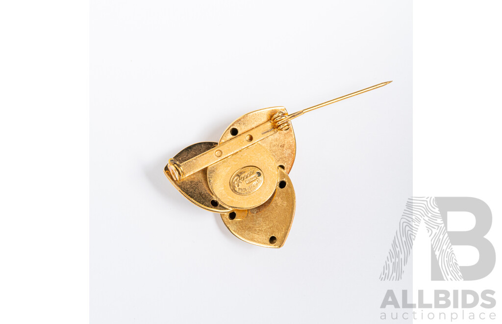 Rossi Bijoux Couture Triple Puffy Heart Brooch, Made in France - Rare