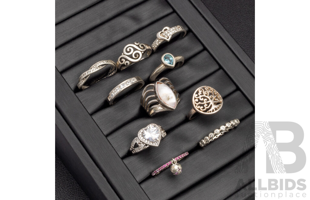 Assorted 925 Sterling Silver Rings - Lot of 10