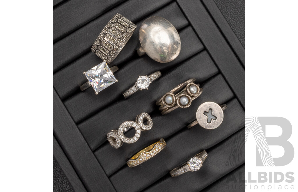 Assorted 925 Sterling Silver Rings - Lot of 9