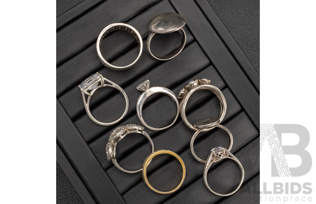 Assorted 925 Sterling Silver Rings - Lot of 9
