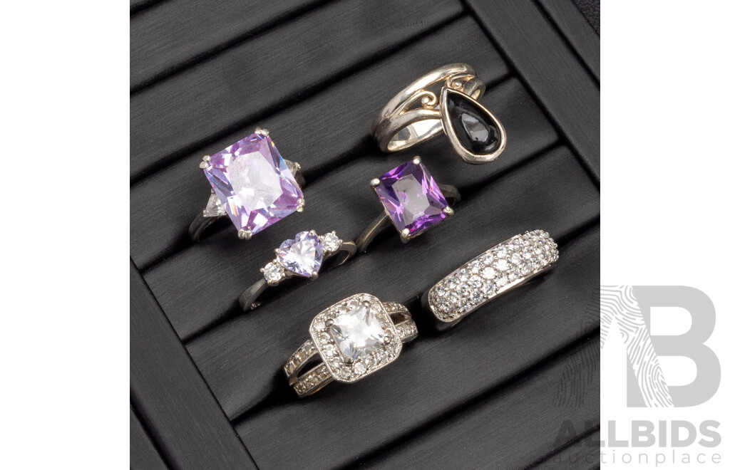 Assorted 925 Sterling Silver Rings - Lot of 6