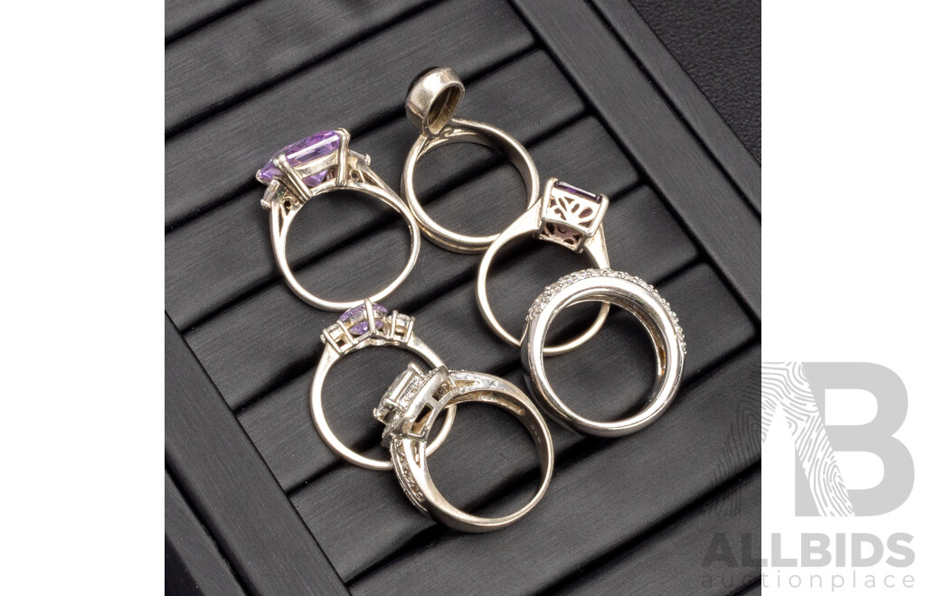 Assorted 925 Sterling Silver Rings - Lot of 6