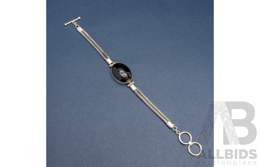 925 Sterling Silver Bracelet with Onyx